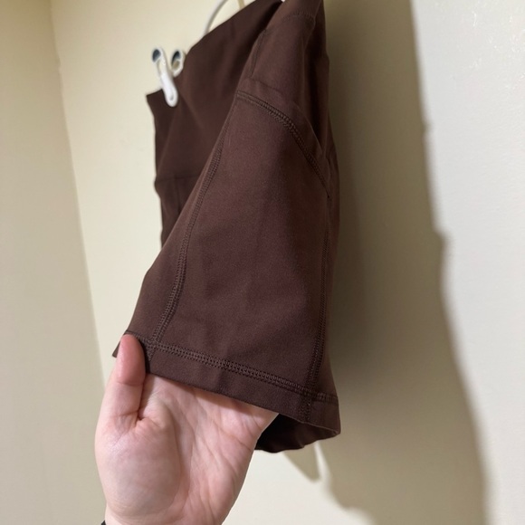 Women's Aerie Offline Brown Gym Activewear Workout Shorts with Pockets Size L - Picture 5 of 15